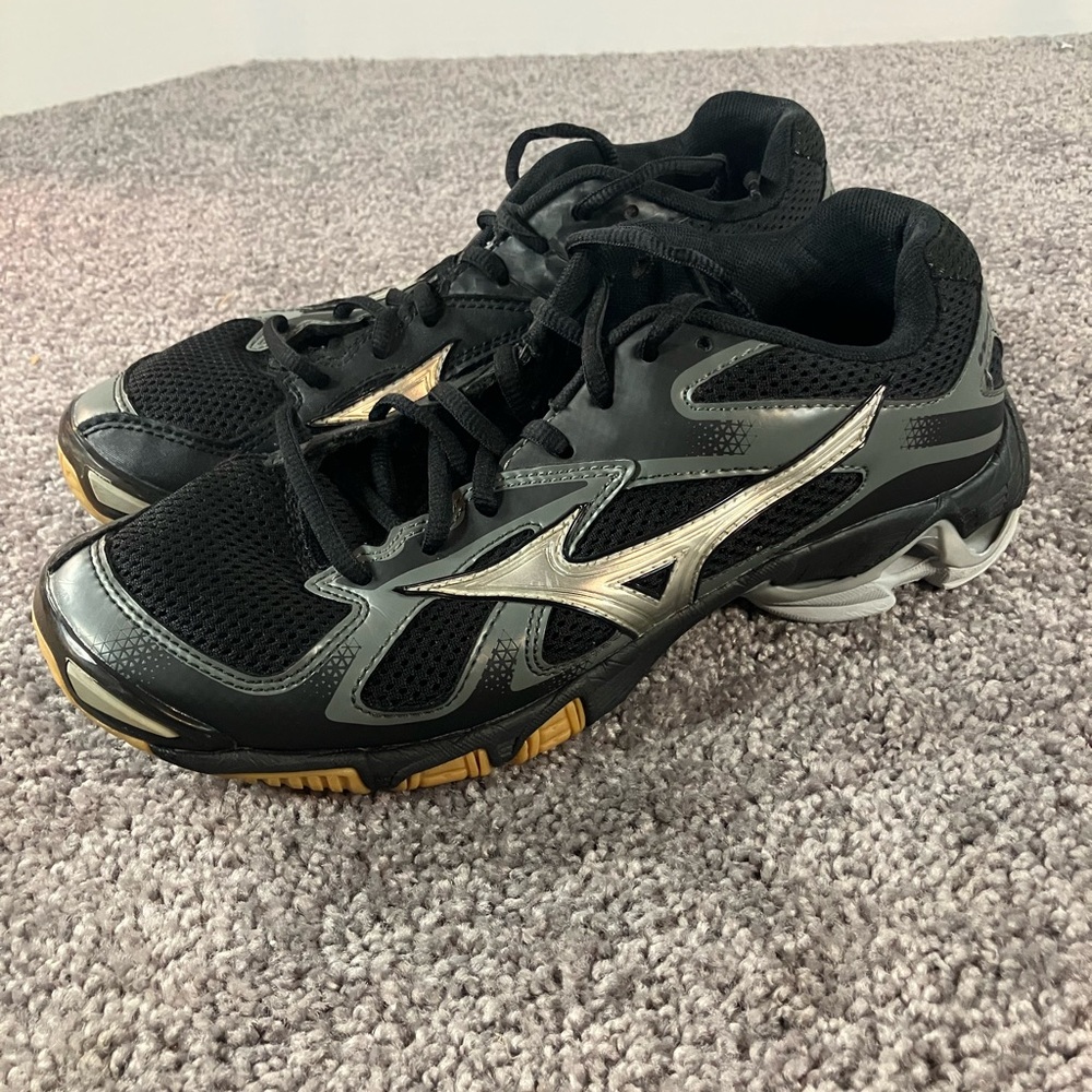 Mizuno Womens Sz 8.5 Wave Bolt 5 Volleyball Shoes Black Athletic Sneakers